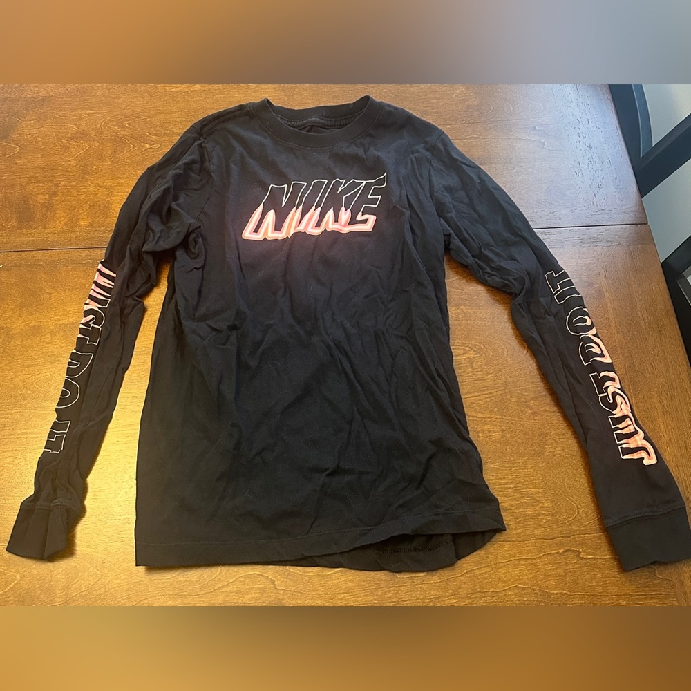Nike Black Long Sleeve Tee with Pink Accents - the Nike tee